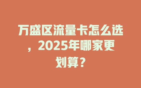 万盛区流量卡怎么选，2025年哪家更划算？