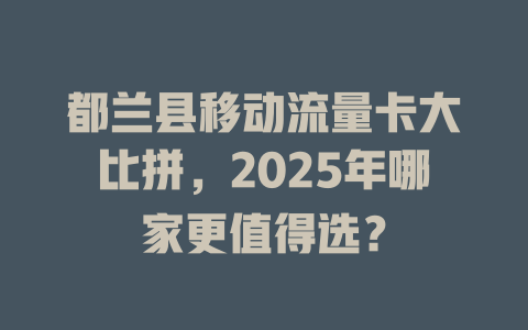 都兰县移动流量卡大比拼，2025年哪家更值得选？