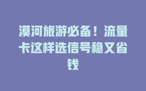 漠河旅游必备！流量卡这样选信号稳又省钱