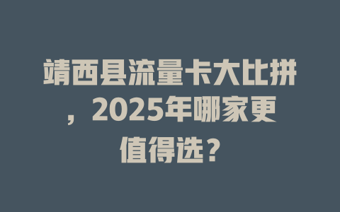 靖西县流量卡大比拼，2025年哪家更值得选？