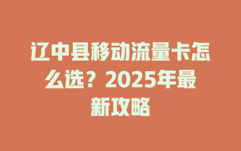 辽中县移动流量卡怎么选？2025年最新攻略