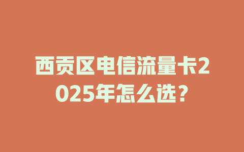 西贡区电信流量卡2025年怎么选？