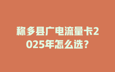称多县广电流量卡2025年怎么选？