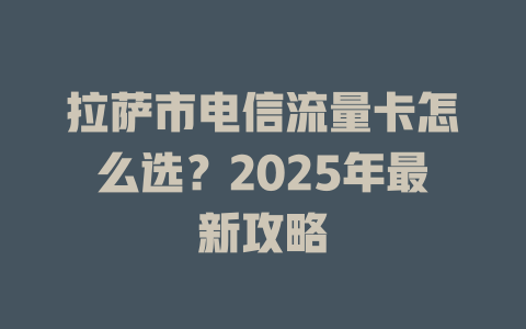 拉萨市电信流量卡怎么选？2025年最新攻略