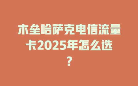 木垒哈萨克电信流量卡2025年怎么选?