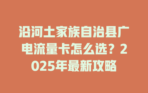 沿河土家族自治县广电流量卡怎么选？2025年最新攻略