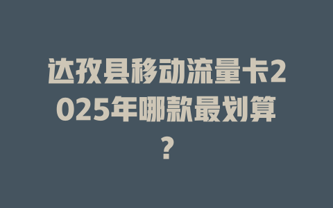 达孜县移动流量卡2025年哪款最划算？