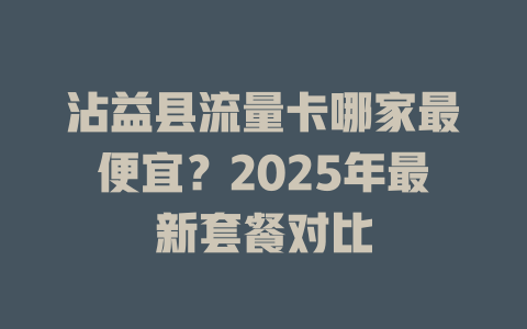 沾益县流量卡哪家最便宜？2025年最新套餐对比