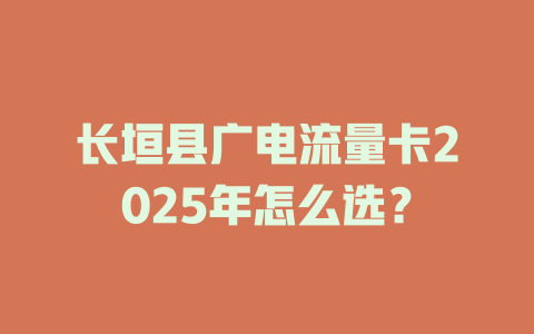 长垣县广电流量卡2025年怎么选？