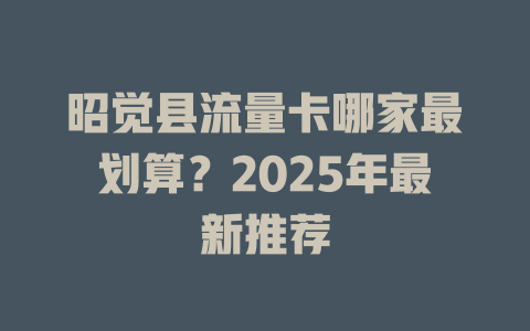 昭觉县流量卡哪家最划算？2025年最新推荐