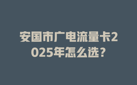 安国市广电流量卡2025年怎么选？