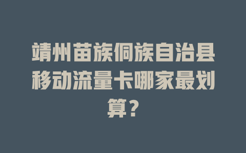 靖州苗族侗族自治县移动流量卡哪家最划算？