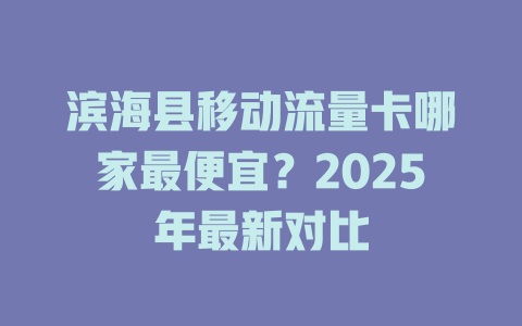 滨海县移动流量卡哪家最便宜？2025年最新对比