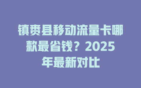 镇赉县移动流量卡哪款最省钱？2025年最新对比