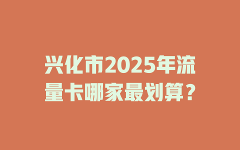 兴化市2025年流量卡哪家最划算？