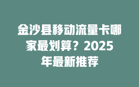 金沙县移动流量卡哪家最划算？2025年最新推荐