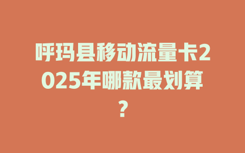呼玛县移动流量卡2025年哪款最划算？