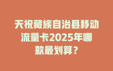 天祝藏族自治县移动流量卡2025年哪款最划算？