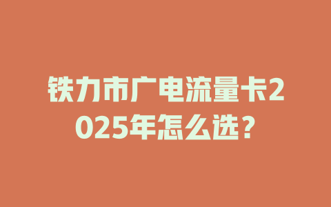铁力市广电流量卡2025年怎么选？