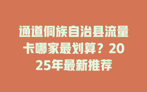 通道侗族自治县流量卡哪家最划算？2025年最新推荐