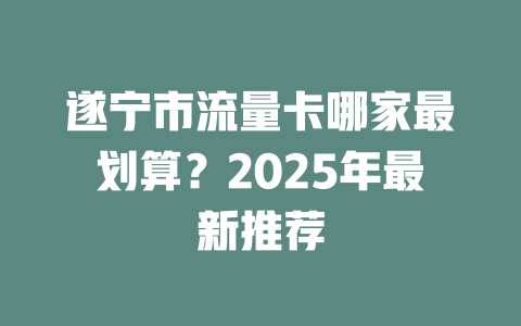 遂宁市流量卡哪家最划算？2025年最新推荐