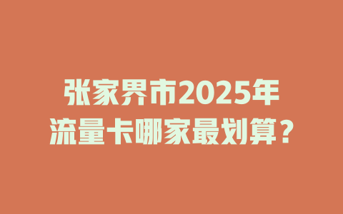张家界市2025年流量卡哪家最划算？