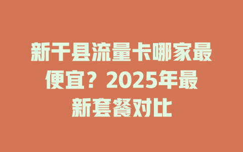 新干县流量卡哪家最便宜？2025年最新套餐对比