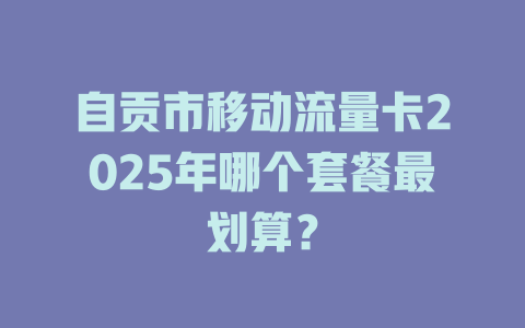 自贡市移动流量卡2025年哪个套餐最划算？