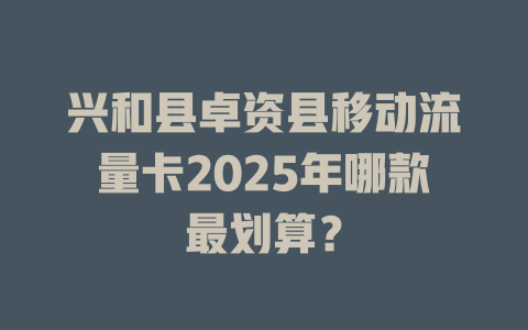 兴和县卓资县移动流量卡2025年哪款最划算？