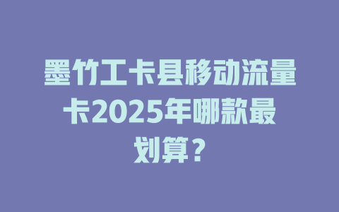 墨竹工卡县移动流量卡2025年哪款最划算？