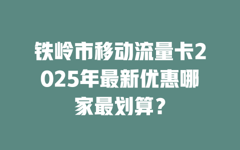 铁岭市移动流量卡2025年最新优惠哪家最划算？