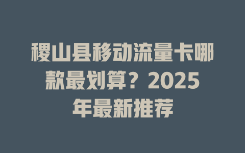 稷山县移动流量卡哪款最划算？2025年最新推荐