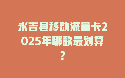 永吉县移动流量卡2025年哪款最划算？