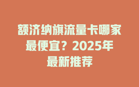 额济纳旗流量卡哪家最便宜？2025年最新推荐