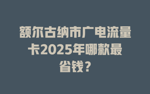 额尔古纳市广电流量卡2025年哪款最省钱？
