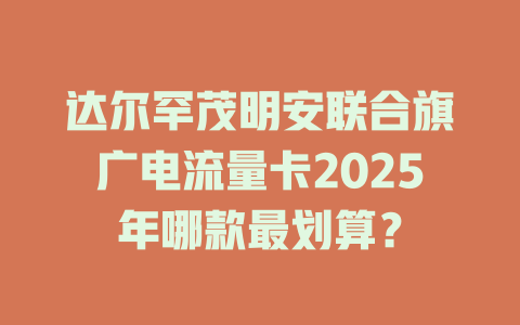 达尔罕茂明安联合旗广电流量卡2025年哪款最划算？