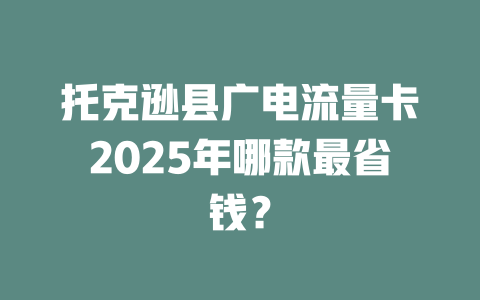 托克逊县广电流量卡2025年哪款最省钱？