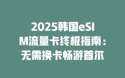 2025韩国eSIM流量卡终极指南：无需换卡畅游首尔