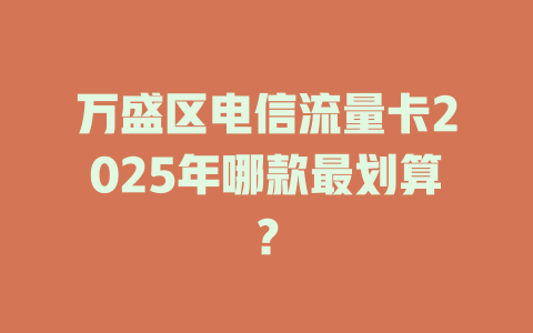 万盛区电信流量卡2025年哪款最划算？