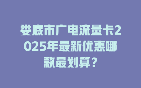 娄底市广电流量卡2025年最新优惠哪款最划算？
