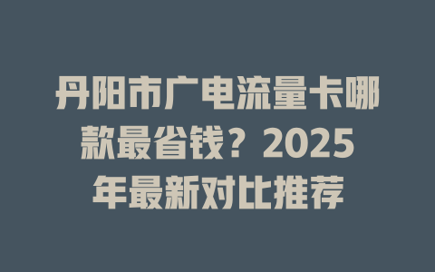 丹阳市广电流量卡哪款最省钱？2025年最新对比推荐