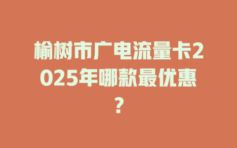 榆树市广电流量卡2025年哪款最优惠？