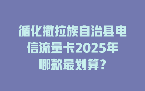 循化撒拉族自治县电信流量卡2025年哪款最划算？