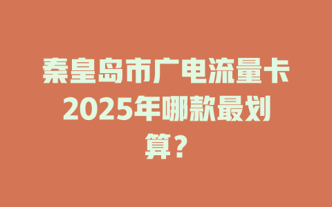 秦皇岛市广电流量卡2025年哪款最划算？