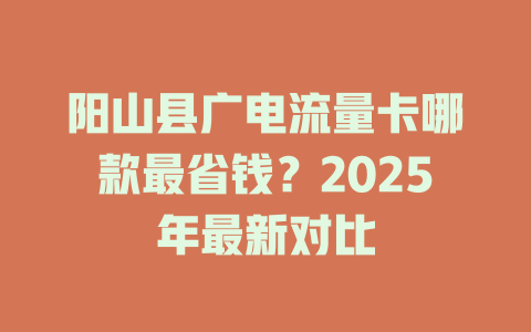 阳山县广电流量卡哪款最省钱？2025年最新对比