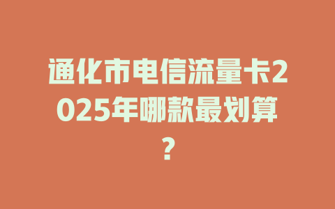 通化市电信流量卡2025年哪款最划算？