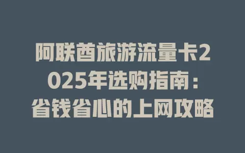阿联酋旅游流量卡2025年选购指南：省钱省心的上网攻略