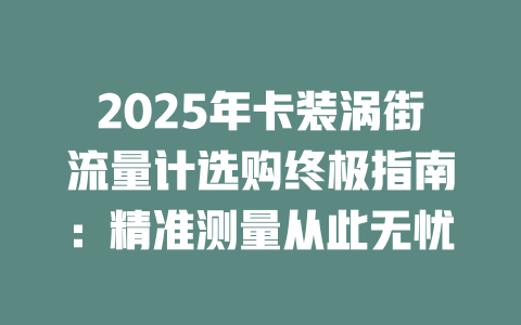 2025年卡装涡街流量计选购终极指南：精准测量从此无忧