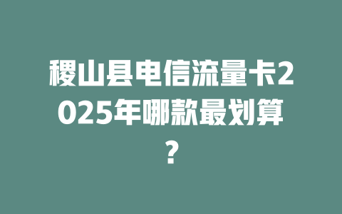 稷山县电信流量卡2025年哪款最划算？