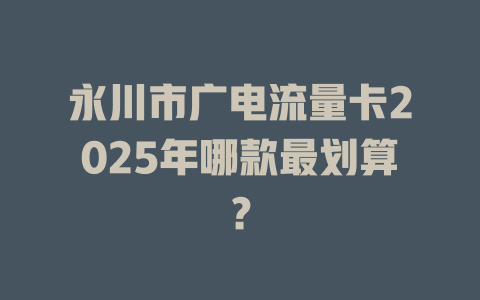 永川市广电流量卡2025年哪款最划算？